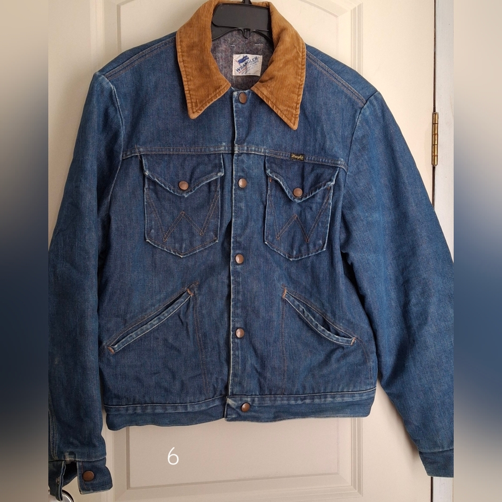 Vintage 70's wrangler blanket lined no fault denim jacket made in usa small